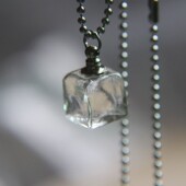 可打开放东西吊坠项链空心透明精油胎毛朱砂方形水晶玻璃瓶宠物毛