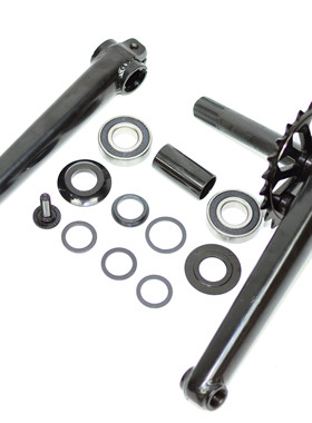 BMX表演单车中轴齿盘链轮曲柄铬钼钢8键铝合金培林美式五通MIDBB