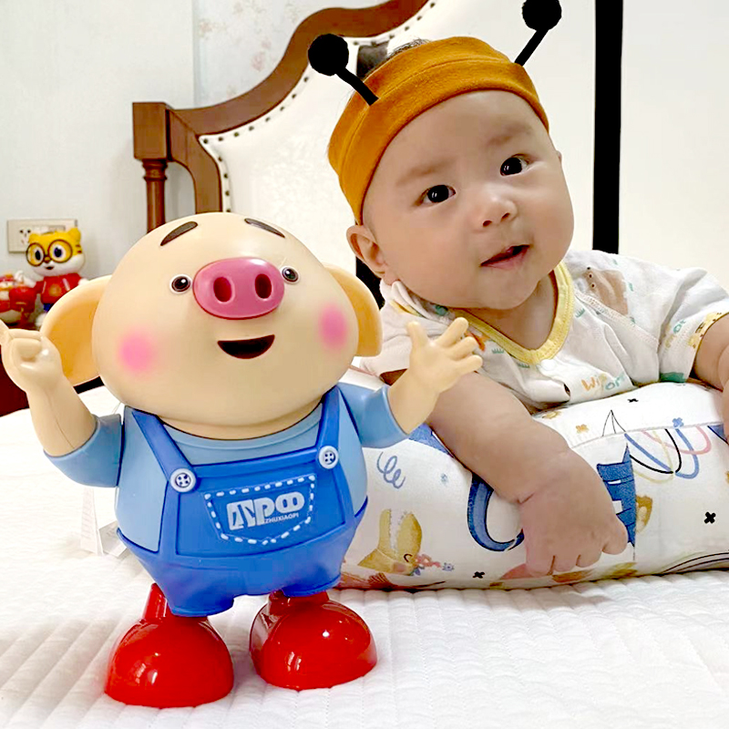 0一1岁婴儿玩具电动猪小屁练习抬头训练会唱歌跳舞的小猪儿童宝宝-封面
