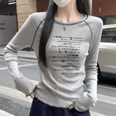 秋衣女外穿t恤2025新款正肩长袖