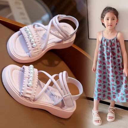 女童凉鞋2024夏季新款7小女孩公主罗马鞋3-9岁5儿童韩版沙滩鞋6宝