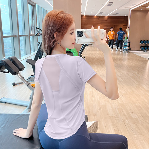 健身衣修身宽松运动服短袖女