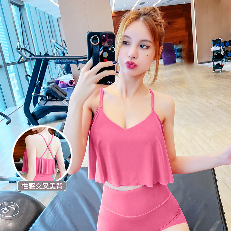 带胸垫运动背心女瑜伽服吊带上衣