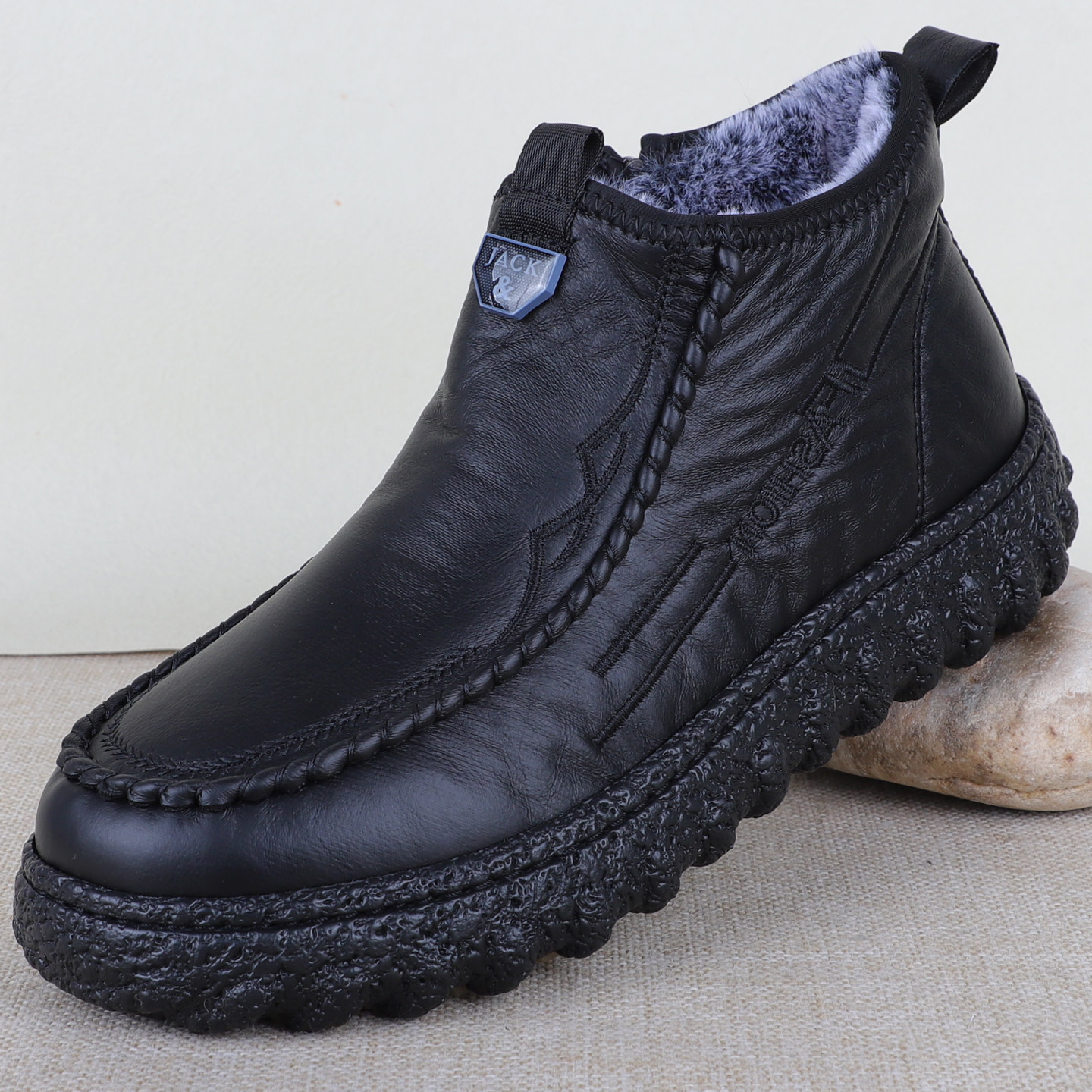 老北京棉鞋男款冬季2025新款长毛绒加厚休闲牛筋底防滑爸爸鞋高端,流行男鞋,棉鞋,淘宝优惠券,粉丝福利购,淘宝优惠卷