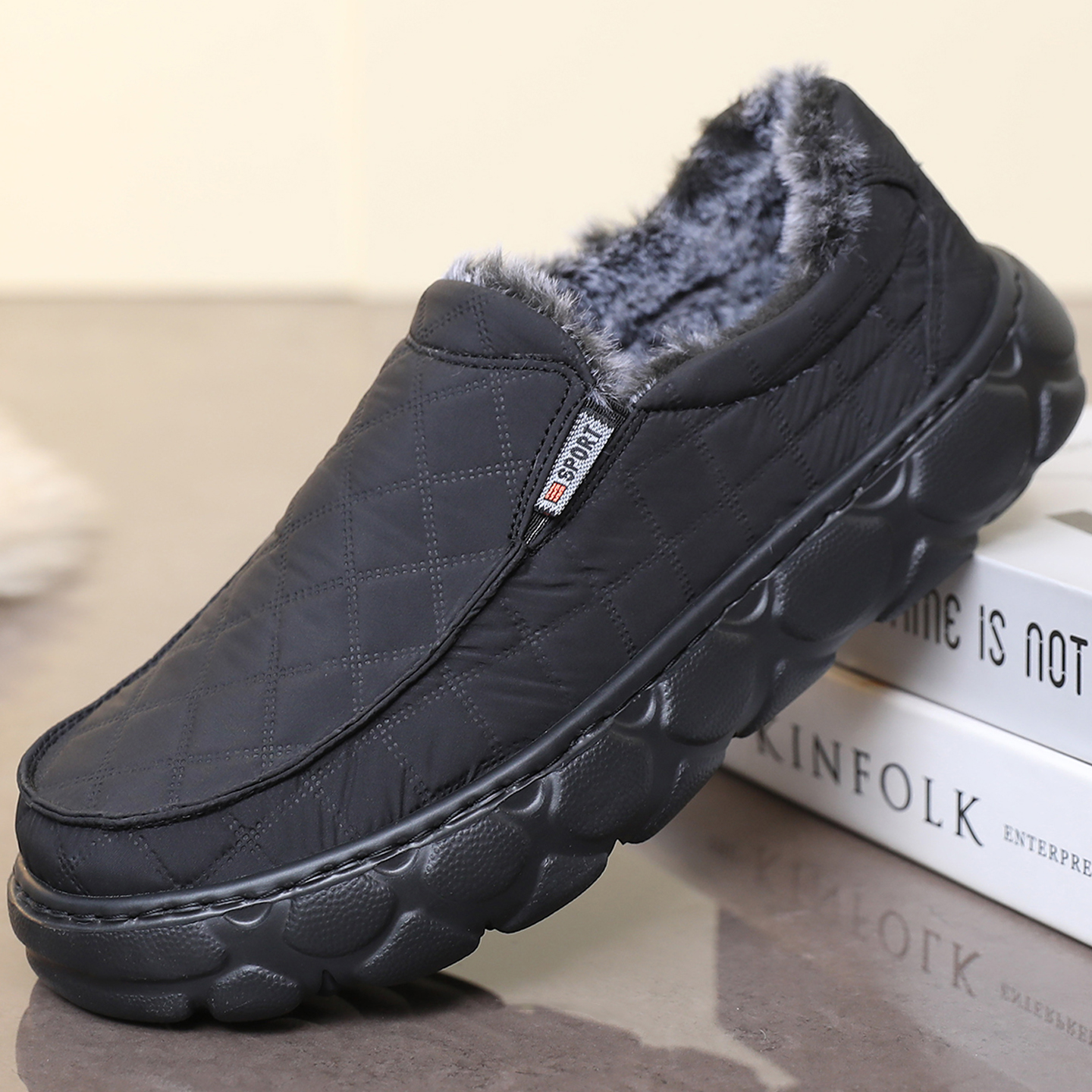 老北京保暖棉鞋防滑一脚蹬防寒鞋