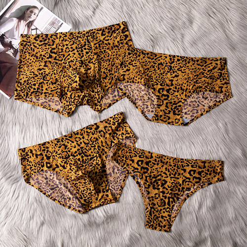 性感惑豹纹冰丝无痕礼品轻奢内裤