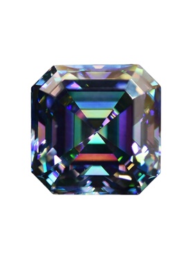 100%莫桑石宝塔形0.5~5ct七彩绿裸钻 过钻笔有腰码 项链吊坠DIY