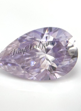 过钻笔有腰码 莫桑钻浅紫色石梨形裸石moissanite K金首饰主石diy