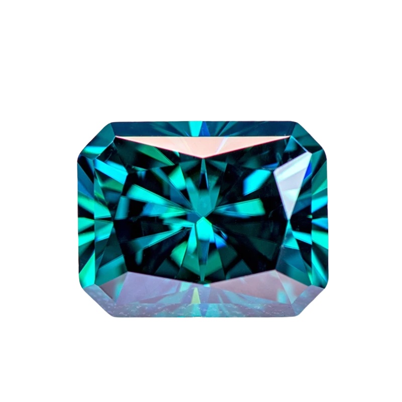 100%正品祖母绿莫桑钻雷迪恩切割裸石 高级感 925银饰品镶嵌配石