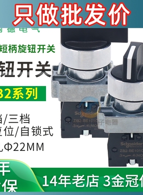 施耐德旋钮XB2BD21C/BD33C/BD53C/BD41C三挡两档自锁自复位ZB2 BE
