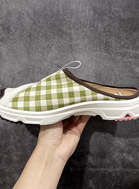 2025新款 高品 老年足李健 白绿色包头拖鞋 一脚蹬懒人鞋 休闲鞋