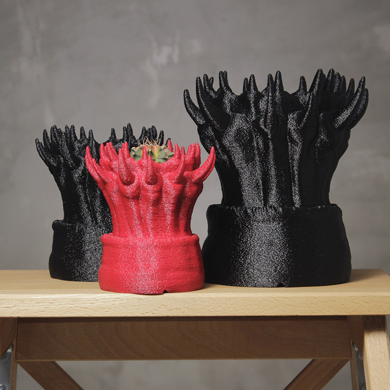 龙爪藏风聚气块根花盆 龙舌兰花盆 沙生植物盆器