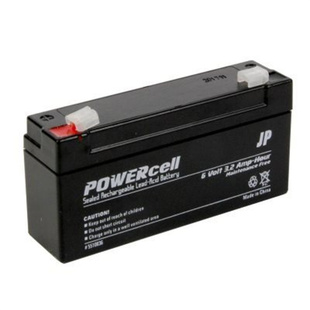 POWERCELL蓄电池 免维护可充电铅酸电池 6V3.2AH