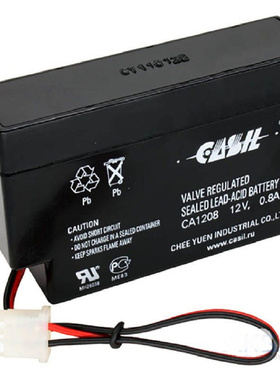 CASIL蓄电池 CA1208 12V0.8AH 精密仪器医疗设备免维护充电电池