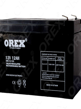 OREX蓄电池 ORC12-12 12V12AH 免维护铅酸电池