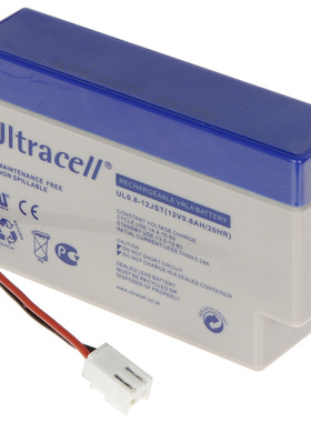 Ultracell蓄电池UL0.8-12JST12V0.8AH/20HR精密仪器医疗设备电池