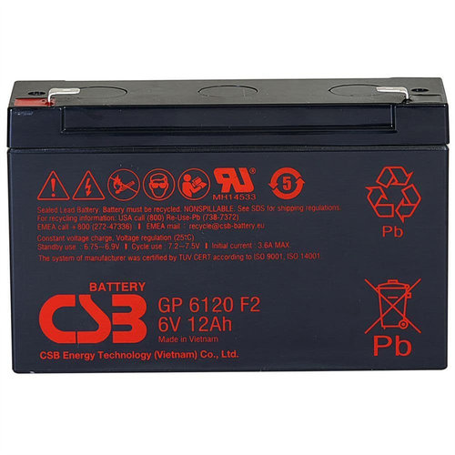 CSB蓄电池GP6120F26V12AH免维