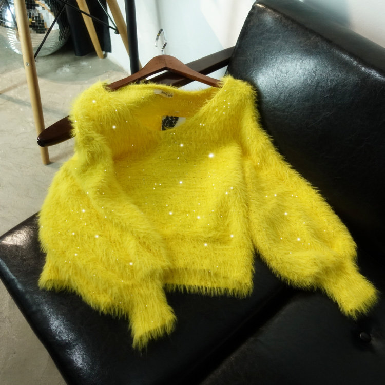 2020 Luxurious Sequins New products ins Ultra-fire grace goddess bishop sleeve Sweater Mink like cashmere thickening sweaterin the Women's clothing/Boutique , Sweaters  category - from Buy2taobao.com to provide professional Taobao agent buy service