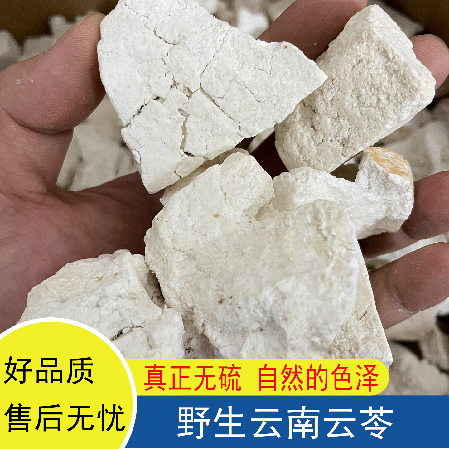 正宗云南野生白茯苓云苓手工切块广东煲汤天然生切生晒无硫熏泡水