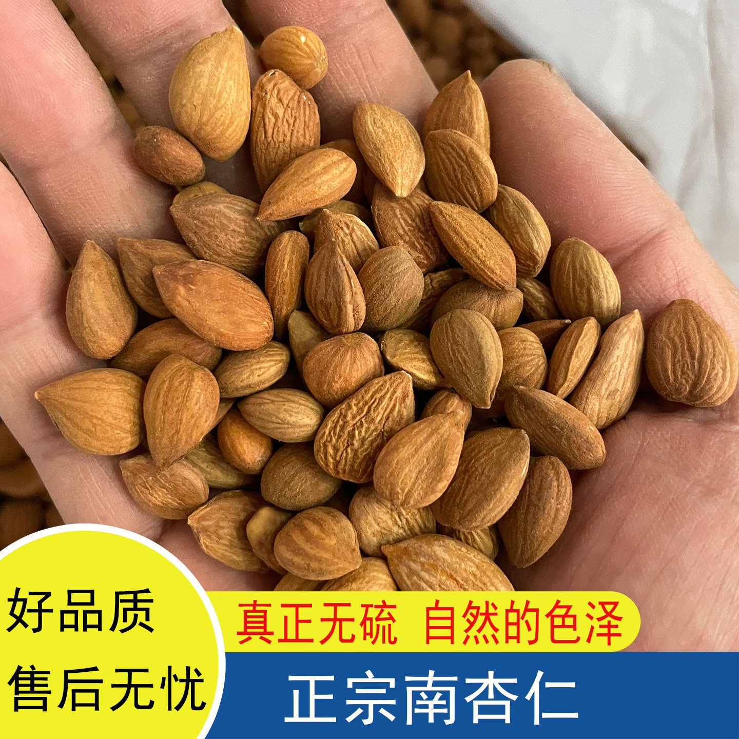 正宗生南杏仁干货承德原味甜杏仁新货广东汤料打豆浆煲水干果无硫