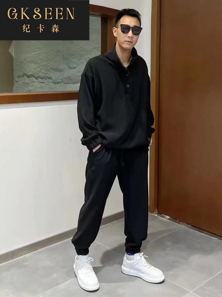 青少年男士运动套装搭配痞帅气春秋季2023年新款男生一套休闲衣服