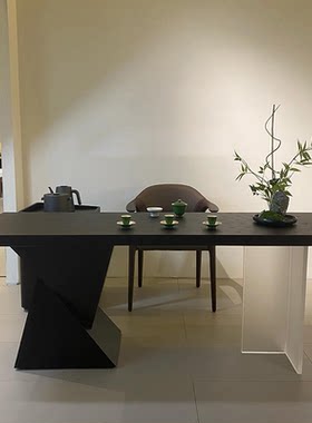 新中式实木茶桌椅组合现在简约轻奢高端定制胡桃木办公室泡茶台