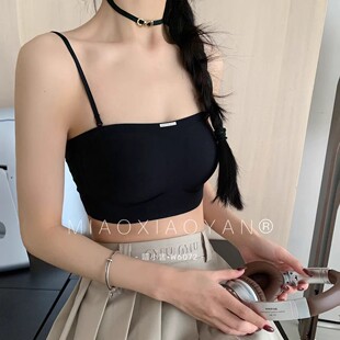新款字母可拆卸一字领无肩带抹胸女无痕防走光小胸聚拢防滑内衣