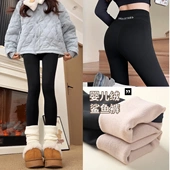女2026新款 秋冬高腰修身 外穿打底裤 黑色加厚鲨鱼裤 弹力瘦腿瑜伽裤