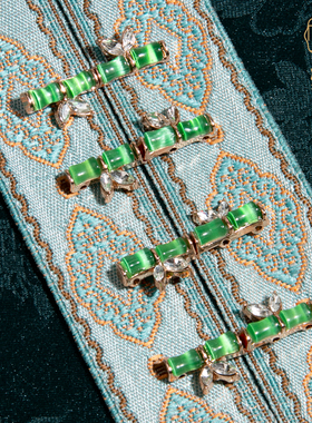 欣语金属汉服子母扣竹节对扣猫眼竹子钩扣节节高升复古国潮HF146