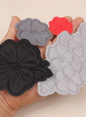 自粘羽绒服补丁贴免缝黑色补衣服贴破洞修复背包刺绣布贴修补装饰