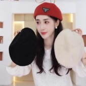 小四粉丝专享 三角标贝雷帽女秋冬显脸小前进帽英伦画家帽