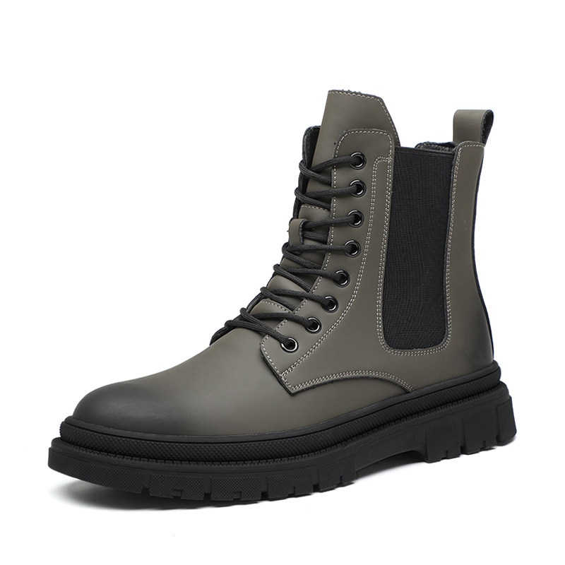 CHELSEA BOOTS MENS FALL|WINTER FLEECE HIGH-TOP BOOTS MENS ENGLISH MARTIN BOOTS MENS CHIMNEY LEATHER BOOTS CARGO BOOTS TRENDS