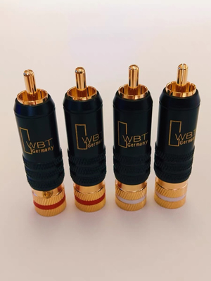 德国WBT-0144 信号线插头 RCA 发烧级莲花音频头 纯铜镀金插头rca