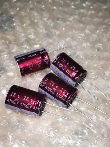 日本 ELNA 伊娜 音频发烧电容 25V4700UF 18*25 R2O 紫红袍 铜脚