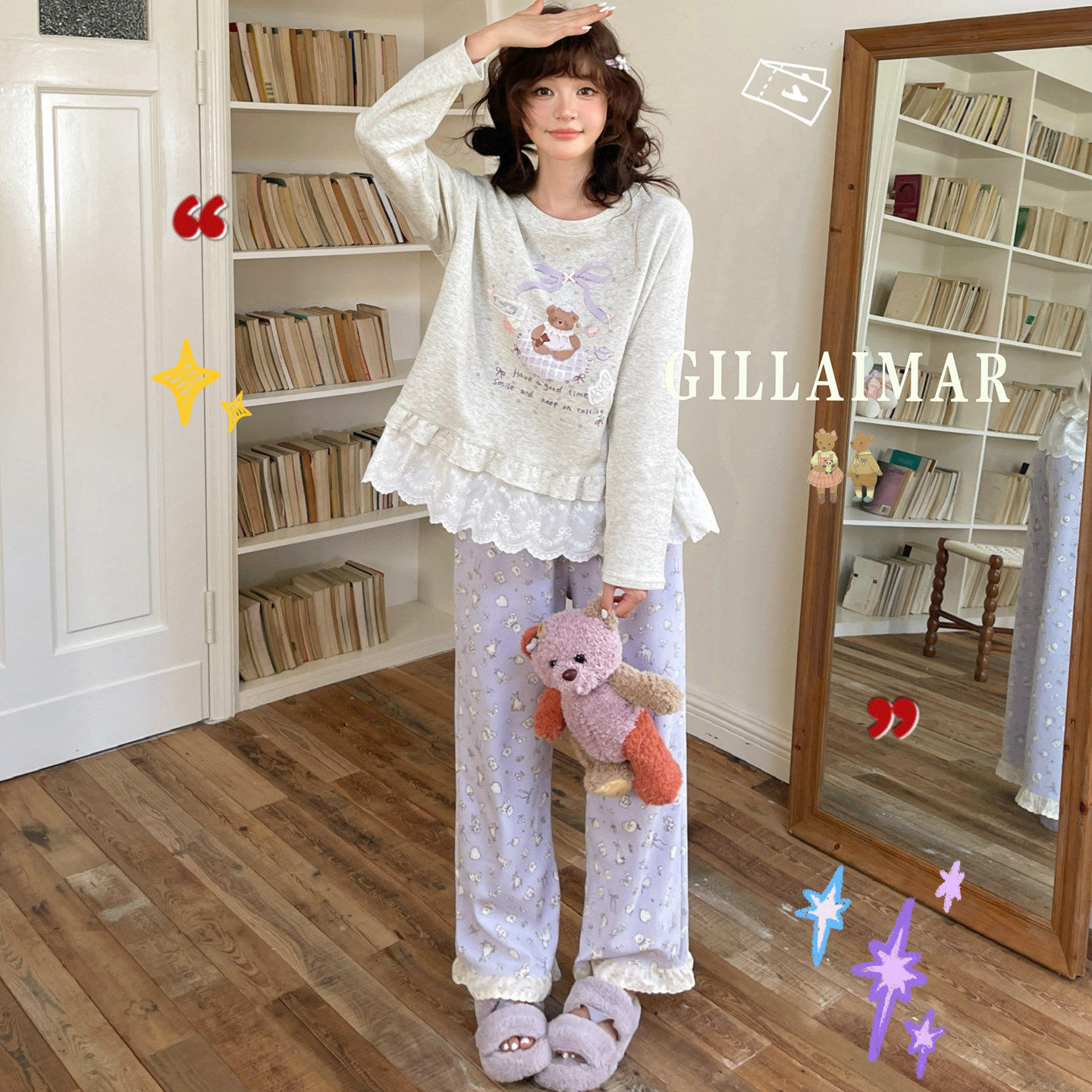 GillAimar小熊家睡衣家居服套装