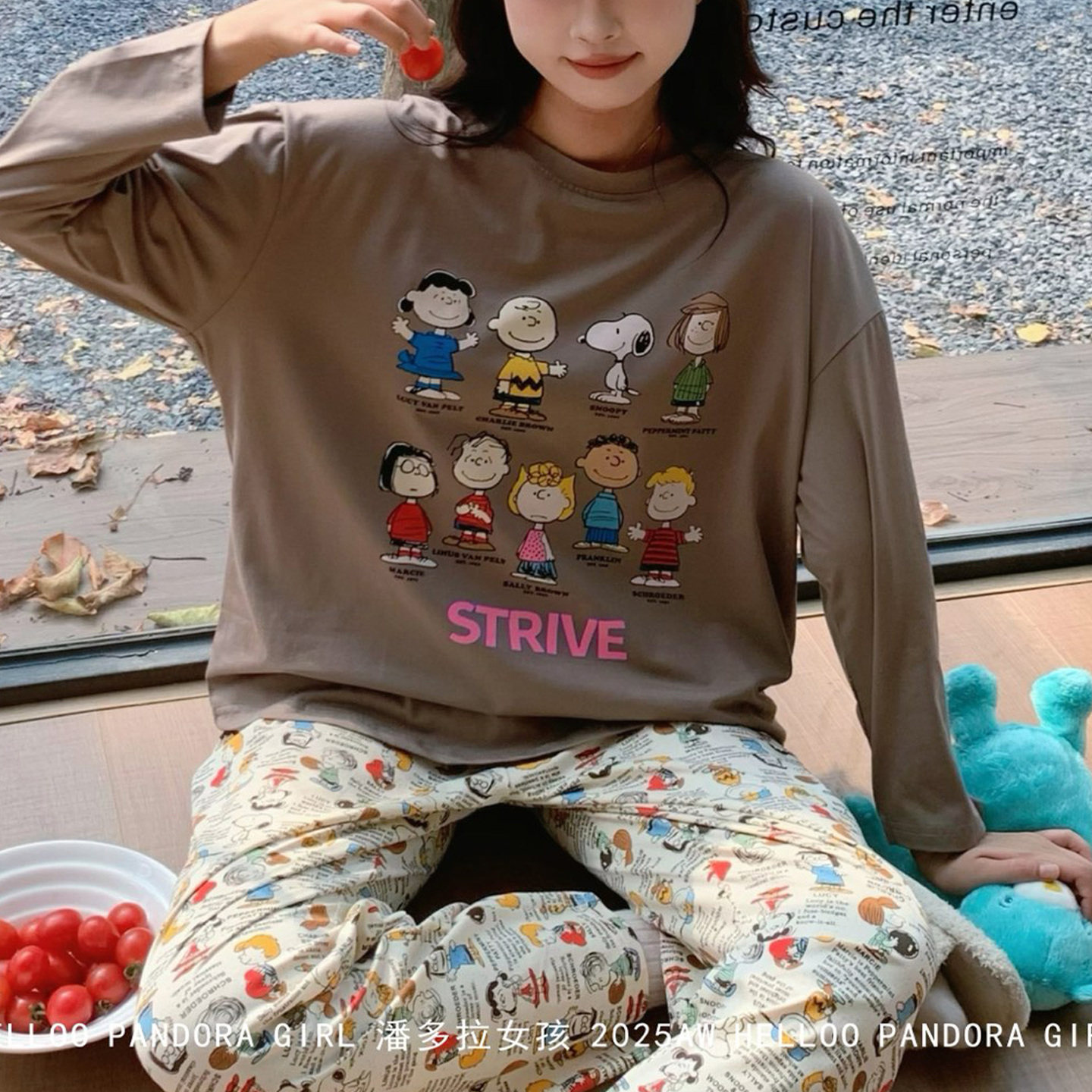 潘多拉女孩睡衣女秋冬家居服套装