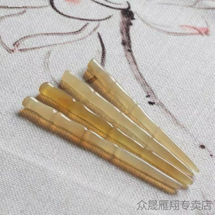 简约盘发牛角簪子精致羊角簪 头饰发钗复古典发簪