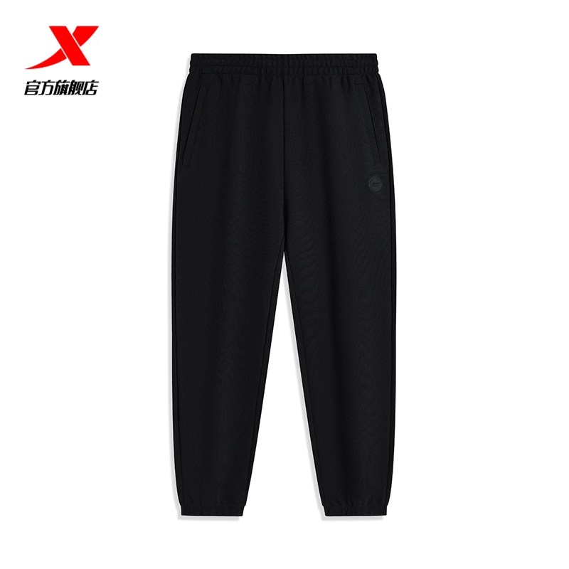 特步针织长裤女裤冬季新款简约休闲裤子针织运动长裤976428630213