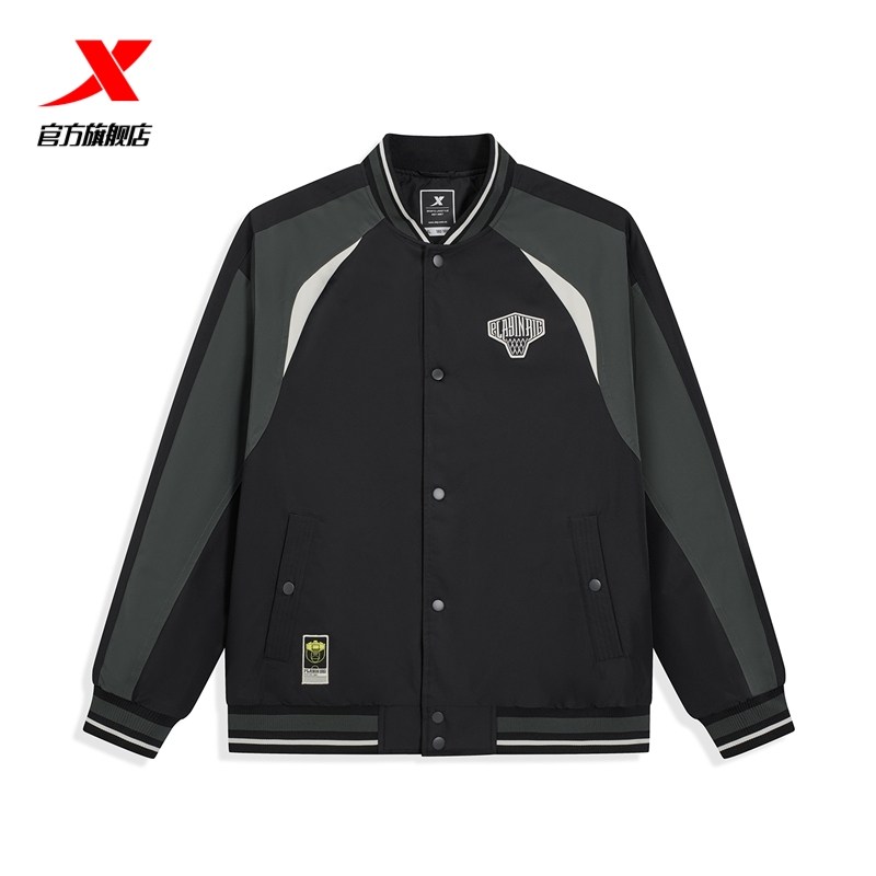 专柜正品特步棉服男2026春季新款棒球球夹克休闲外套974129170127