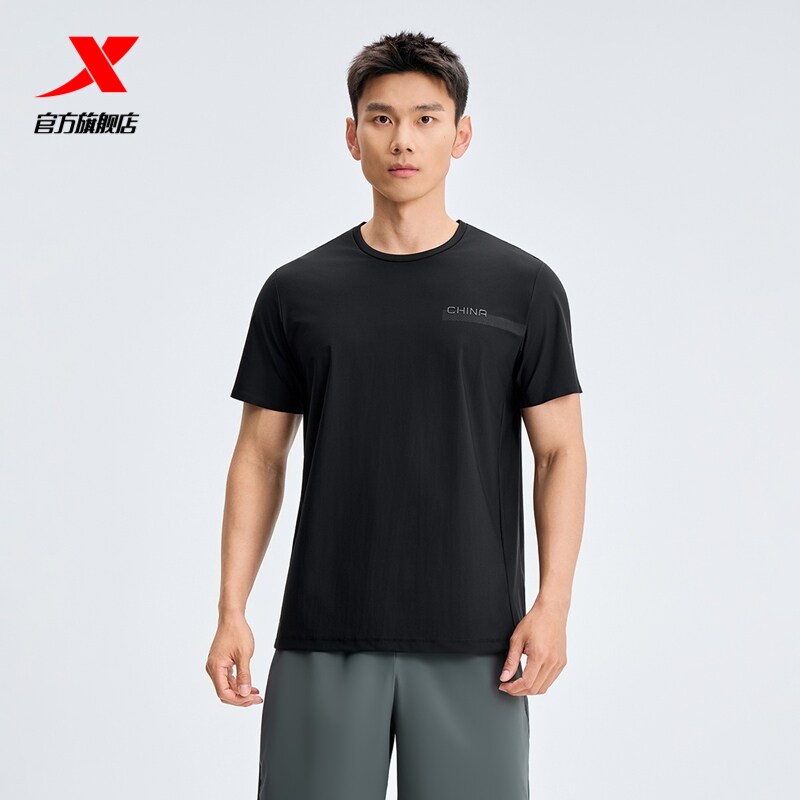 特步训练系列 | 冰丝圆领T恤夏季男装运动半袖男短袖974229010257