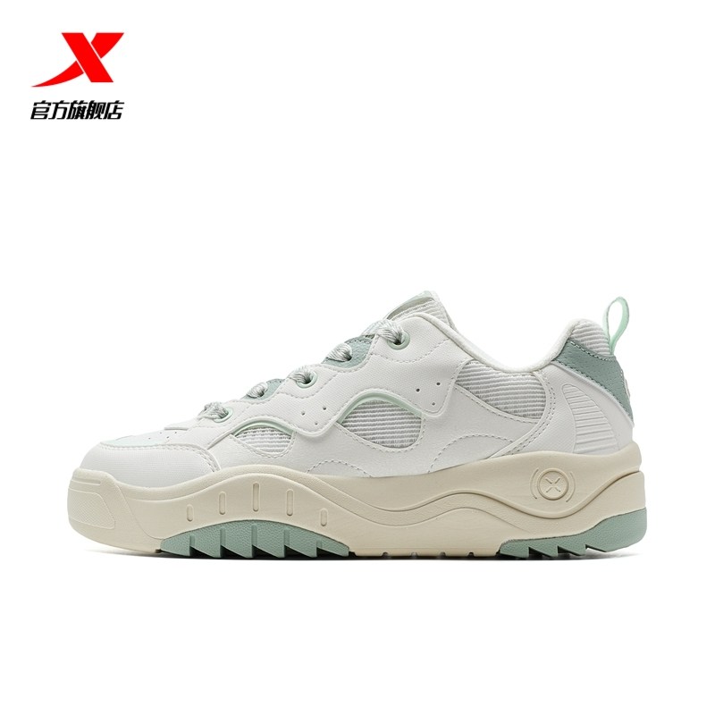 专柜正品特步华夫板鞋2025新款休闲运动厚底高透气女975218310025,运动鞋new,运动休闲鞋,淘宝优惠券,粉丝福利购,淘宝优惠卷