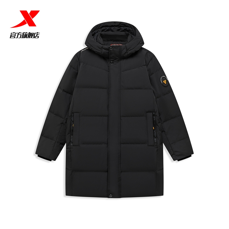 特步中长款羽绒服男2024年新款冬季保暖加厚运动外套976429640260