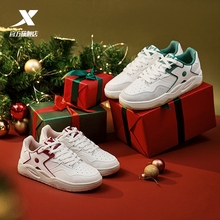 特步秋冬男鞋厚底增高情侣休闲鞋运动鞋女鞋子平底鞋革面保暖舒适