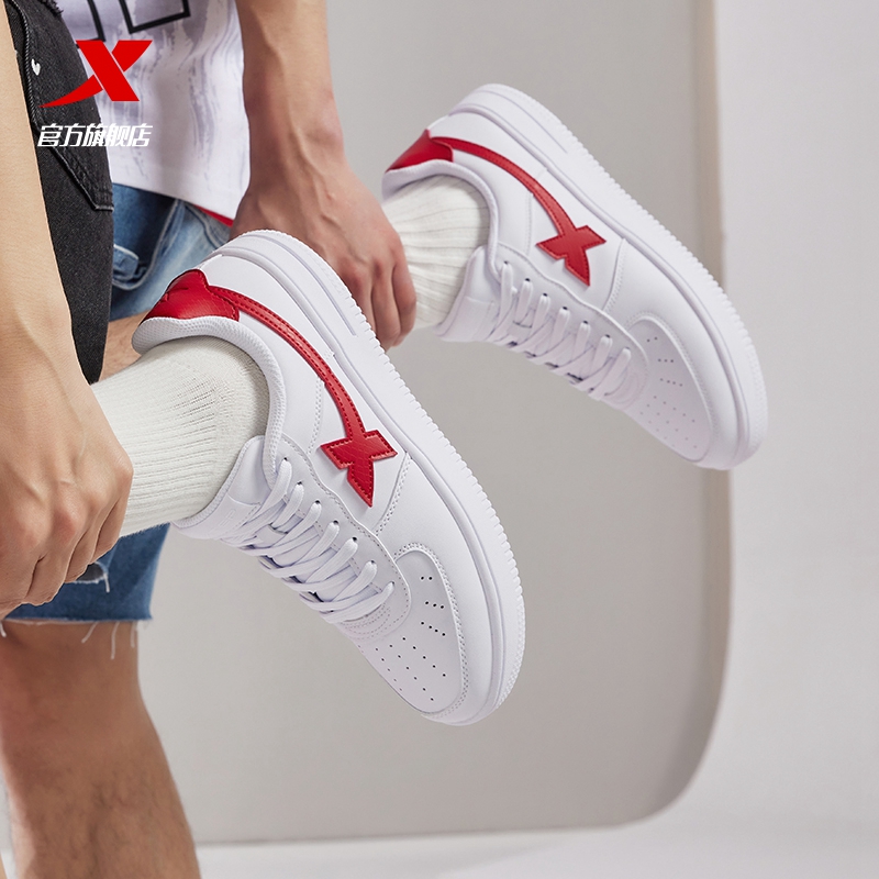 小白鞋特步空军一号情侣百搭款