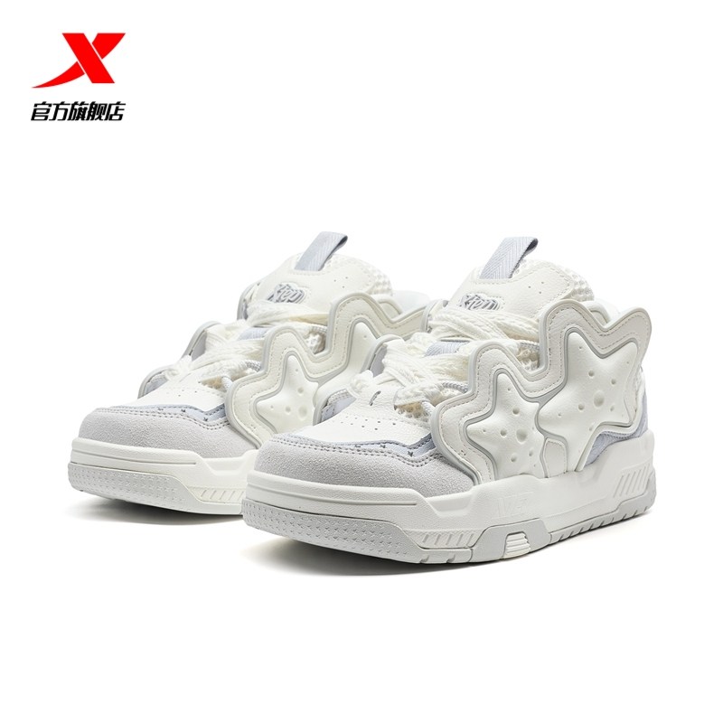 特步星星鞋2025春秋季新款女鞋板鞋百搭休闲鞋学生运动鞋面包鞋子