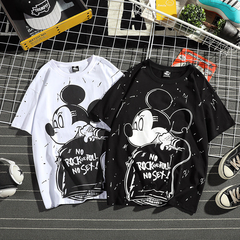 夏季米老鼠短袖t恤男潮牌嘻哈宽松潮流ins港风卡通印花情侣短袖女|ruв категории Мужская одежда, футболка - от Buy2taobao.com для оказания профессиональной услуги покупки агента Taobao