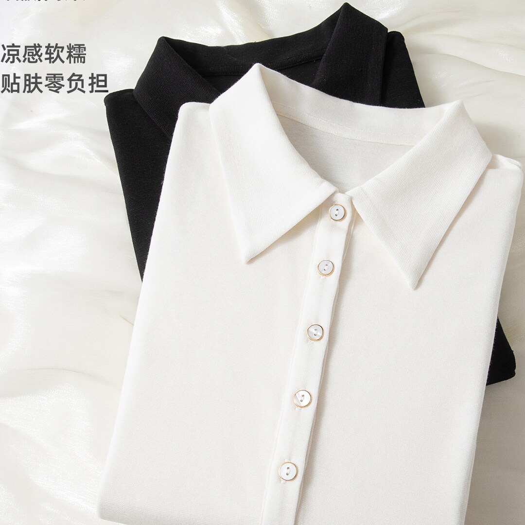 夏日女短袖Polo衫显瘦正肩百搭