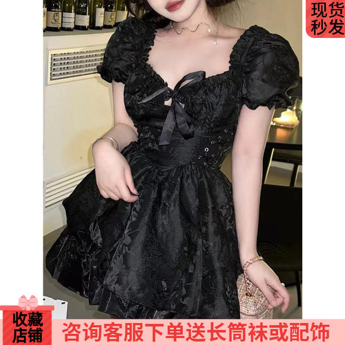 收腰连衣裙女夏惊艳修身蓬蓬裙