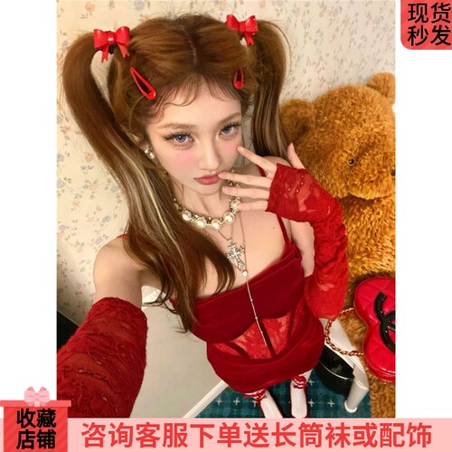 辣妹风高级感修身蕾丝拼接短裙