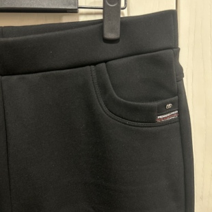 2025款英皇之宝冬季加绒加厚橡筋高腰弹力休闲女直筒十分裤8039